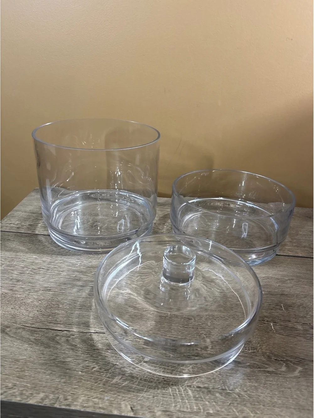 Clear Acrylic Stackable Storage Containers Set of 3